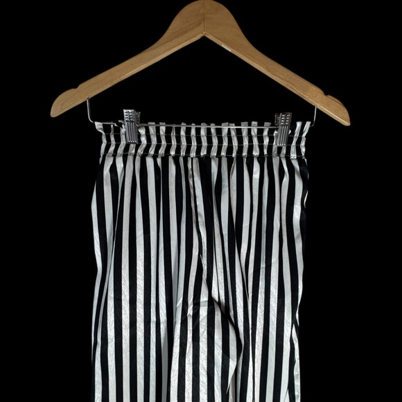 Diarrablu Leer Ben Black/White Striped Wide Leg Pants Sz S - Picture 5 of 7